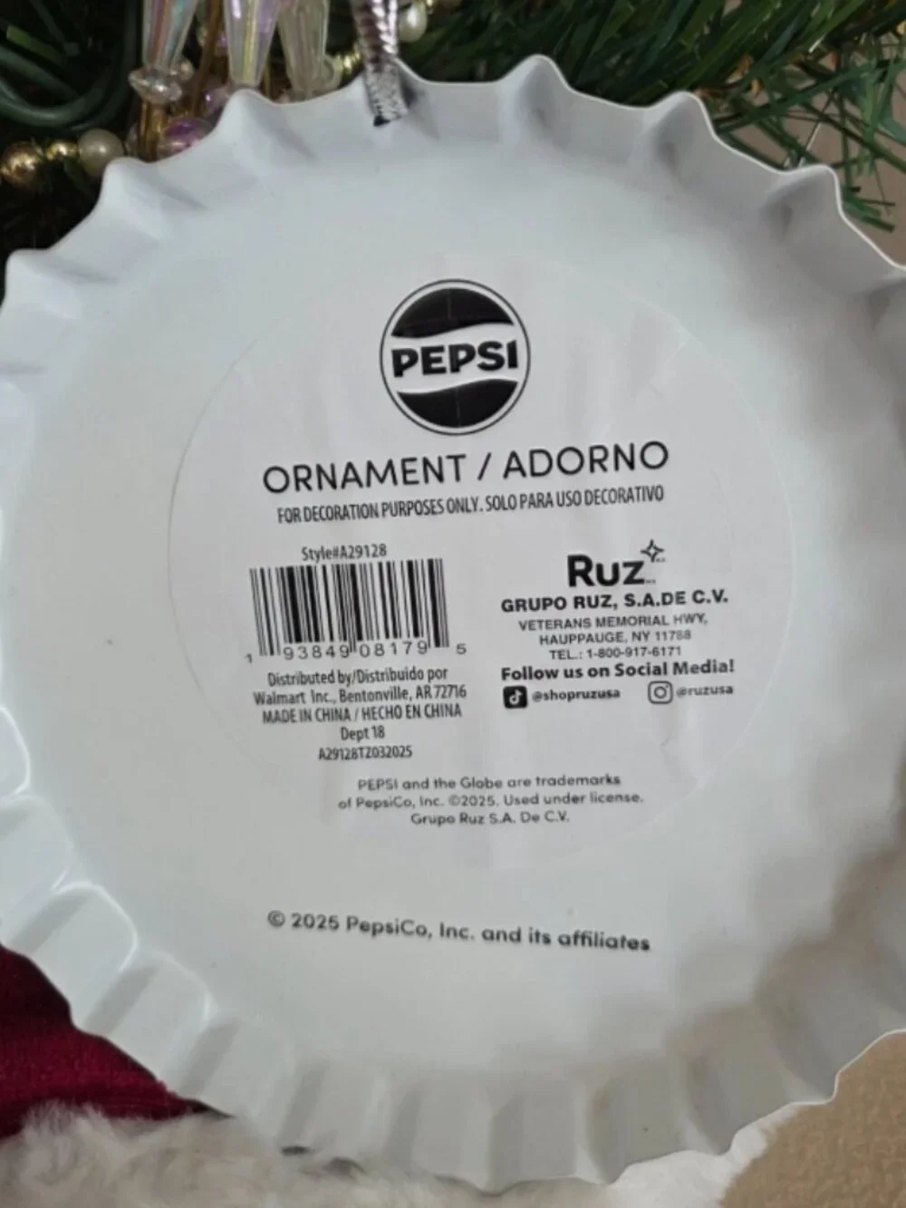 Pepsi Metal Bottle Cap Christmas Holiday 5